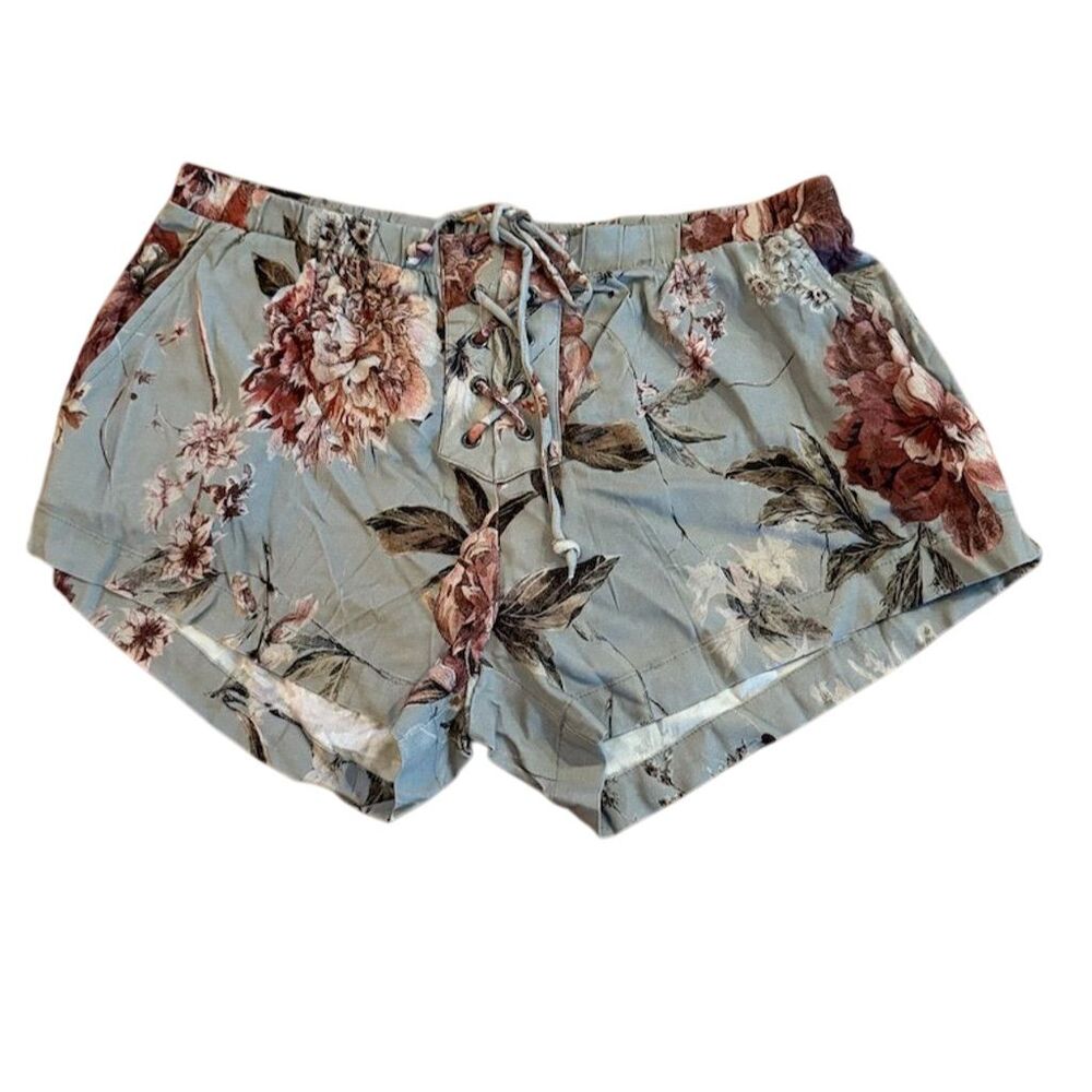 Chaser Women's Floral Sweat Shorts Multicolor Size M Summer Casual